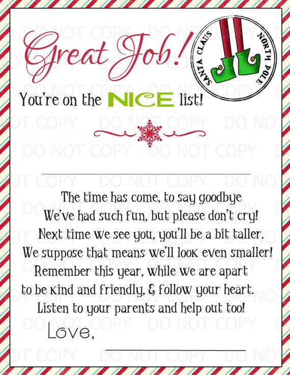 Printable Magic Elf Goodbye Letter 2 Or More within Elf On The Shelf Goodbye Letter Template