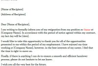 Resignation Letter Example For Cleaner – Toresign with Draft Letter Of Resignation Template