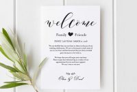 Wedding Welcome Bag Note | Welcome Bag Letter Template | Printable Wedding  Itinerary | Agenda | Instant Download | Editable Template | Ecc regarding Welcome Bag Letter Template