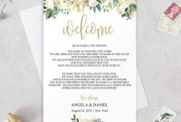 Wedding Welcome Letter Template, Printable Wedding Welcome regarding Welcome Bag Letter Template