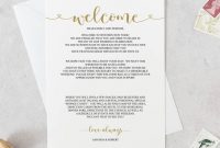 Wedding Welcome Letter Template, Wedding Itinerary, Welcome with Wedding Welcome Letter Template