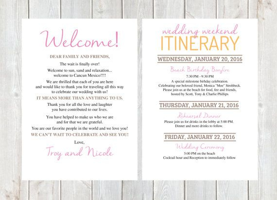 Why Planners Are Important In (With Images) | Wedding regarding Wedding Welcome Letter Template