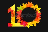 10 Th Years Old Logotype Bright Stock-Vektorgrafik with 10 Up Label Template