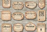 12 Harry Potter Inspired Magic Potions Labels / Printable within Harry Potter Potion Labels Templates