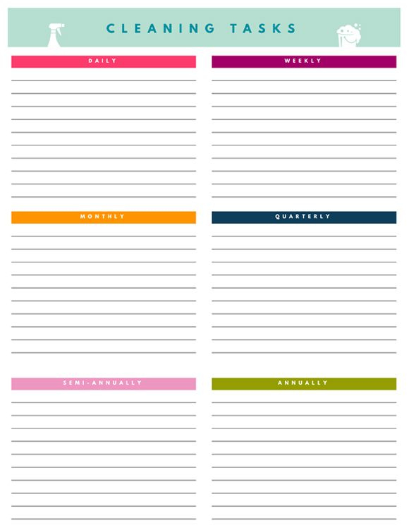25 Creating A Cleaning Schedule With Free Printables for Blank Cleaning ...