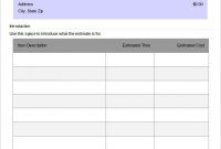 26+ Blank Estimate Templates – Pdf, Doc, Excel, Odt | Free inside Blank Estimate Form Template