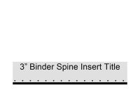 3" Binder Spine Insert with regard to Ring Binder Label Template