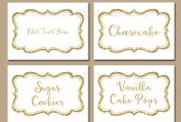 50Th Anniversary Labels, Candy Buffet Label, Gold Wedding with Food Label Template For Party