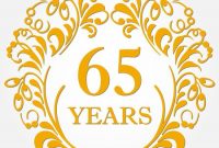 65 Years Anniversary Icon In Ornate Frame With Floral for 65 Label Template