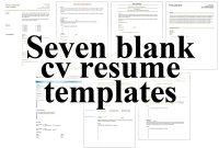 7 Free Blank Cv Resume Templates For Download • Get A Free Cv throughout Blank Resume Templates For Microsoft Word