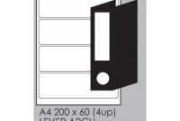 A4 Tower Labels W330 ( 200 X 60Mm) 4Up – 100 Sheets inside Labels For Lever Arch Files Templates