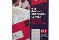 Address Labels P21 Universal 64X38Mm 21 Per A4 Sheet 25 Sheets regarding Label Printing Template 21 Per Sheet
