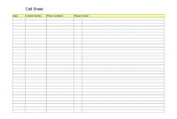 Basic Blank Call Sheet Sample Template : V-M-D for Blank Call Sheet Template