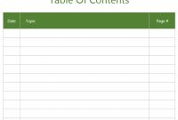 Best Table Of Contents Template Examples For Microsoft Word throughout Blank Table Of Contents Template