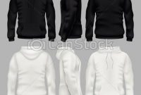 Black And White Blank Sweatshirt Hoodie Vector Templates in Blank Black Hoodie Template