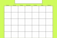 Blank Activity Calendar Template (9 In 2020 | Blank Calendar within Blank Activity Calendar Template