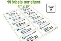 Blank Address Labels, 10 Per Sheet, 4" X 2", Inkjet & Laser, Fits Word  Template | Ebay with regard to 2 X 4 Label Template 10 Per Sheet