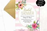 Blank Bridal Shower Invitations Blush Pink Floral Bridal with regard to Blank Bridal Shower Invitations Templates