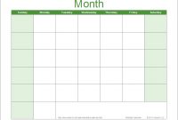 Blank Calendar Template – Free Printable Blank Calendars intended for Blank One Month Calendar Template