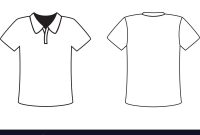 Blank Front And Back Polo T-Shirt Design Template for Blank T Shirt Outline Template