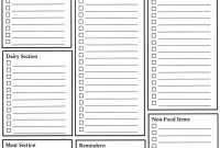 Blank Grocery List Template | Grocery List Printable regarding Blank Grocery Shopping List Template