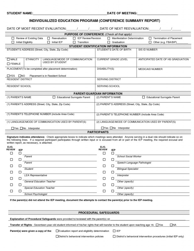 Blank Iep Template Unique Special Education Iep Template for Blank Iep Template