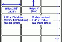 Blank Mailing Labels, Similar To Avery: 5160, 5960, 8460 regarding 1 X 2 5 8 Label Template