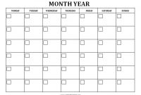 Blank Monthly Calendar – Free Printable – Allfreeprintable for Blank Calander Template