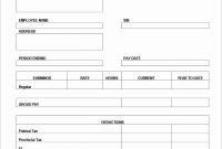 Blank Pay Stub Template in Blank Pay Stub Template Word
