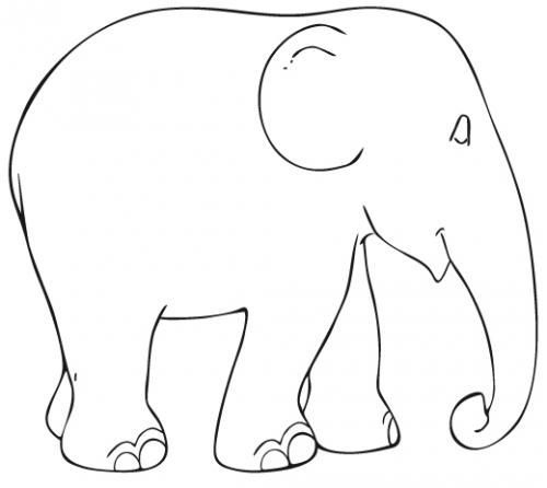 Blank Printable Zentangle Templates  | Elephant Template in Blank Elephant Template