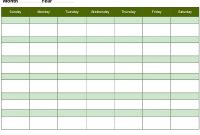 Blank Weekly Calendars Printable | Activity Shelter throughout Blank Activity Calendar Template