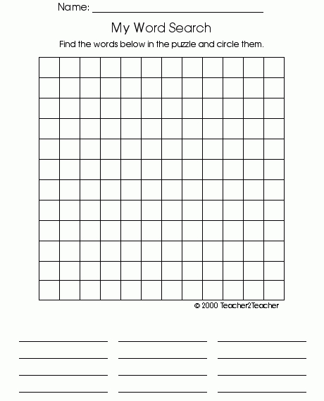 Blank Word Search Puzzles Printable | Thank-You For Visiting regarding Blank Word Search Template Free
