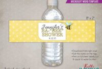 Bumble Bee Baby Shower Water Bottle Label Digital Template regarding Baby Shower Water Bottle Labels Template