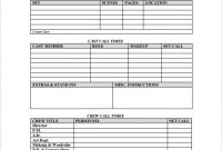 Call Sheet Template – 25+ Free Word, Pdf Documents Download intended for Blank Call Sheet Template