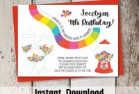 Candyland Invitation Download – Printable Candyland Party Invitation  Template – Instant Digital File Editable Pdf – Baby Shower Birthday 5X7 throughout Blank Candyland Template