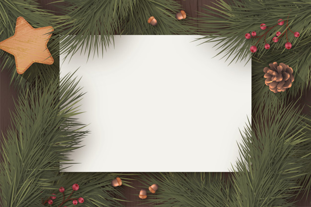 Christmas Blank Card Template With Winter Nature | Free Vector inside Blank Christmas Card Templates Free