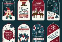 Christmas Labels Templates Classical Flat Decor Rounded inside Xmas Labels Templates Free
