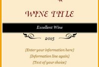 Custom Design Wine Label Templates | Word & Excel Templates with Wine Label Template Word