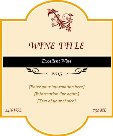 Custom Design Wine Label Templates | Word &amp; Excel Templates with Wine Label Template Word