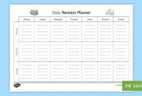 Daily Revision Planner – Secondary (Teacher Made) pertaining to Blank Revision Timetable Template