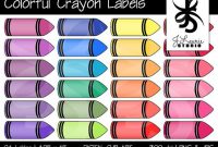 Digital Clipart Colorful Crayon Labels-Printable-Crayola in Crayon Labels Template