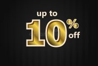 Discount Up To 10 Off Label Price Gold Vector Template for 10 Up Label Template