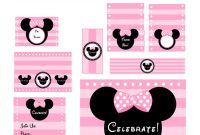 Download These Free Pink Minnie Mouse Party Printables pertaining to Minnie Mouse Water Bottle Labels Template