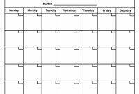 Empty Calendar Template | Free Calendar Template, Printable pertaining to Blank Activity Calendar Template
