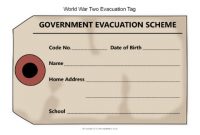 Evacuation Name Tags (Sb12410) – Sparklebox throughout World War 2 Evacuee Label Template