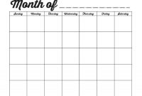 Family Binder Printables | Free Printable Calendar Monthly with regard to Blank One Month Calendar Template
