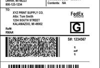 Fedex Document/envelope Prepaid Shipping Label, Economy 3- 5 with Fedex Label Template Word