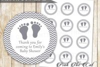 Footprints Stickers Gender Neutral Baby Shower Favors Silver Gray, Baby  Shower Stickers Template, Silver Baby Shower Labels Instant Download with regard to Baby Shower Label Template For Favors