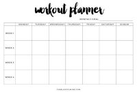 Free 11+ Workout Planner Templates In Pdf | Ms Word within Blank Workout Schedule Template