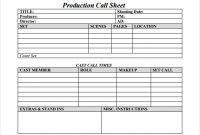 Free 13+ Sample Call Sheet Templates In Ms Word | Pdf intended for Blank Call Sheet Template